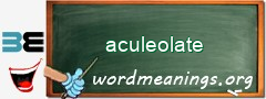 WordMeaning blackboard for aculeolate